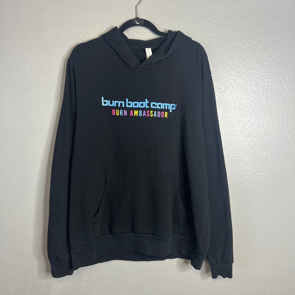 Burn Boot Camp Hoodie Sweatshirt Womens Sz XL Ambassador Graphic Gym Black